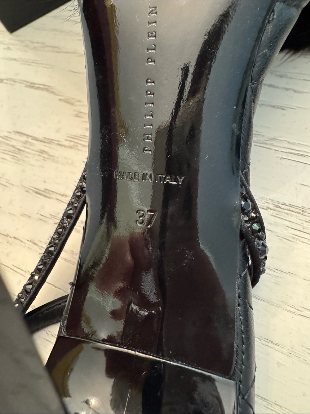 Philipp Plein Black Fur and Strass High Heel - Picture 6 of 7